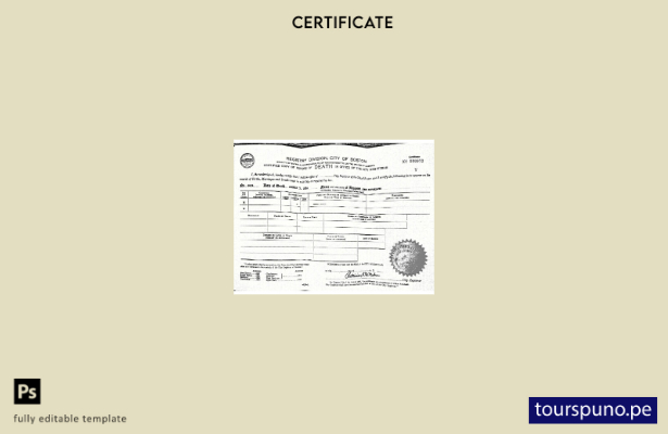 listo para imprimir plantilla de certificado de defunción de la Commonwealth d 1